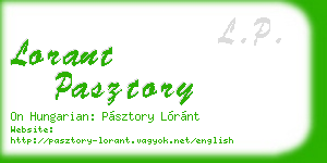 lorant pasztory business card